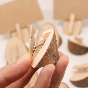 结意乡村原生f态树枝家居装饰摆件创婚礼品名片夹子数字号牌工艺