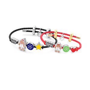 astarhades[女神节礼物]好饰成双 姜饼人雪花长度可调节情侣手链