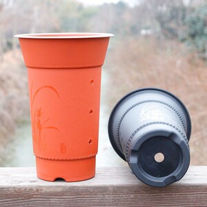 兰花盆君子兰花专用盆塑料树脂材料加厚高款吊兰大花盆带托盘