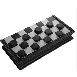 友邦(ub)64格国际跳棋儿童培训黑白色国际跳棋磁性折叠棋盘chec