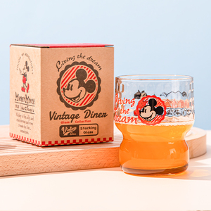 料理先生日本进口网红迪士尼玻璃杯子锤纹水杯果汁啤酒杯家用送礼
