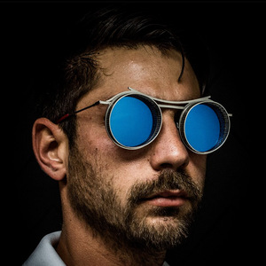 斯文败类科技感眼镜墨镜男款大脸复古蒸汽朋克太阳镜男士圆框镂空