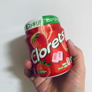 现货 日本 clorets口香糖提神休闲清新口气140克 草莓味