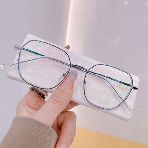 小红书宽边简约方形眼镜框男女复古文艺配有度数近视眼镜大脸显瘦