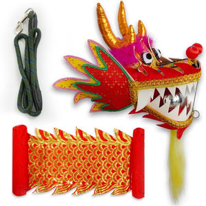 旋龙健身龙彩带甩龙广场舞飘带龙头儿童手舞龙老人龙舞耍龙道具整