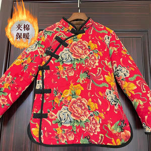 过年花棉袄中国风东北炸街某音同款网红花布民族风小碎花农村2022