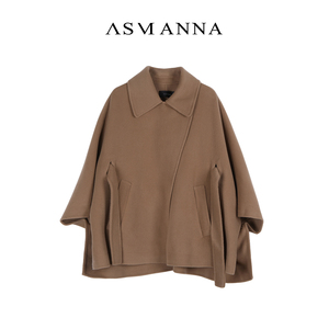 【惊喜返场】ASM ANNA 短款毛呢斗篷外套系带披肩气质呢子大衣