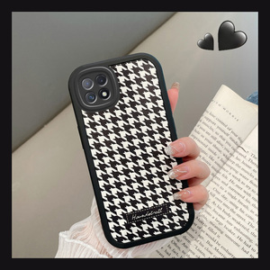 oppoa72手机壳黑色千鸟格a53防摔保护套a72磨砂网红ins小香风a53文艺