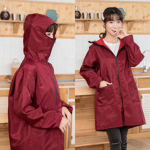 雨衣加绒加厚长款全身防暴雨防水防油成人罩衣女薄款拉链围裙男士