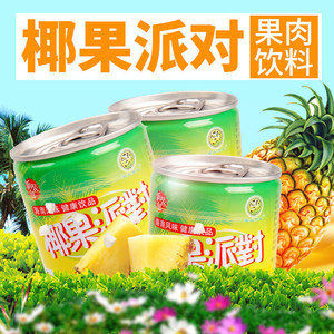 90广东鹰峰食品淘宝椰果派对罐头正品鹰峰新鲜椰树椰汁菠萝260gx12
