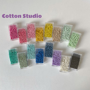 Cotton 3mm国产玻璃米珠diy奶油画串珠手工手链项链材料耳环配件