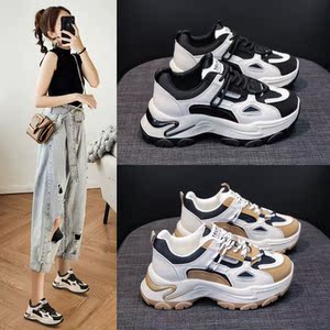 春达官方旗舰店老爹鞋女2021新款秋季春秋秋冬百搭厚底运动鞋增高