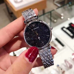 armani/阿玛尼手表女时尚镶钻石英表璀璨星空钢带女表ar11092