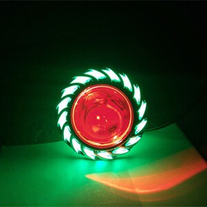 恶魔之眼车灯鬼火天使眼摩托车led超亮灯12v电动改装内置前大灯