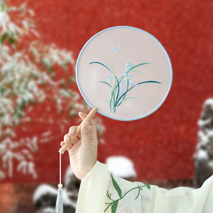 古风手持团扇diy手工刺绣材料包夏季扇子礼品送闺蜜创意生日礼物