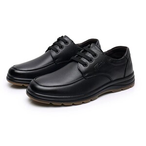新品上海牛头牌秋季男士系带中老年舒适商务休闲鞋牛筋底软皮单鞋