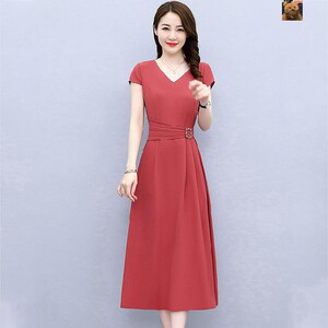 瑞希服装高端品牌气质薄款雪纺连衣裙迅仕环魅v领收腰显瘦优 女裙