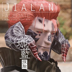 【珈蓝】最终幻h想14 ff14捏脸数据脸型敖龙族龙男 暮晖酷帅【逍