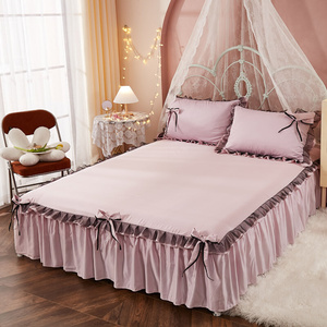 1米5粉色床裙款单件床单20w21新款纯棉春秋不跑床的被单1.8m四季