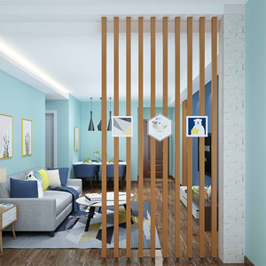 屏风隔断栅栏客厅进门遮挡新中式进门实木木条格栅竖条立柱现代