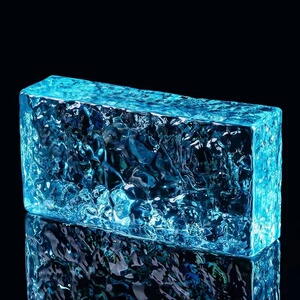 彩色玻璃砖透明方形隔断墙酒吧台冰纹水晶砖实心客餐厅服装店装修