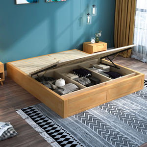 新无床头榻米榻床1.5米硬床床矮床落地床身无靠背床体z板架实木床