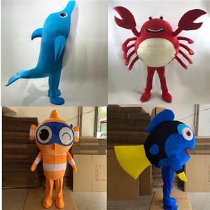 海洋卡通人偶服装螃蟹龙虾鲨鱼cos八爪鱼海豚海豹行走道具表演服