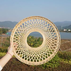 竹编帽子客家帽复古斗笠舞蹈道具表演用品横店大帽檐帽子遮阳顶帽