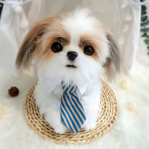 卡豆克隆仿真狗狗西施犬玩偶狗公仔布偶毛绒玩具女孩宠物礼物摆件