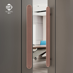 现代极简玻璃门拉手仿古铜定制实木双开门把手高档包间门扶手黑色