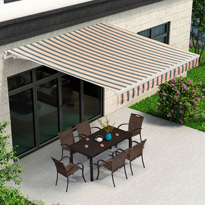 紫叶户外雨棚手摇阳台遮阳棚院子防晒电动折叠阳光棚伸缩式遮雨棚