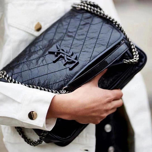 杨树林女包新款niki包真皮复古链条单肩斜挎包百搭流浪包邮差包包