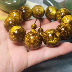 保真天然海柳手串108颗金丝柳佛珠男女手链收藏级文玩20mm