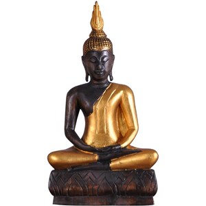 泰国实木木雕佛j像摆件禅意泰式装饰品客厅供奉如来佛祖释迦牟尼