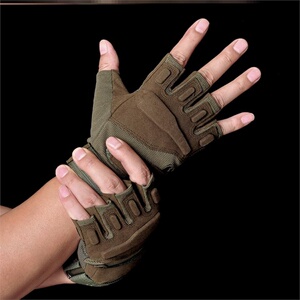 无架弹弓护手手套射鱼打鱼手指保护半指腕带牛皮钢板防护