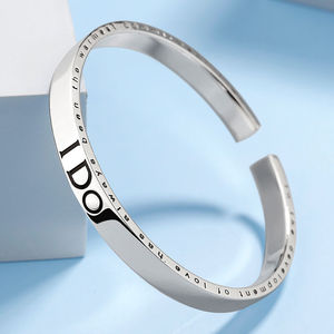 诗美洛9999足银手镯ido开口银镯子简约亮面银手环小众情侣款银饰