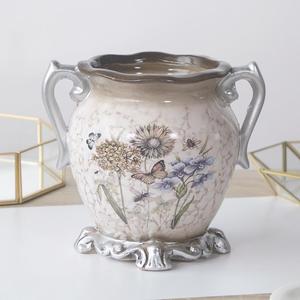 北欧陶瓷花瓶 欧式复古干花假高档真花花盆小号创意现代简约摆件