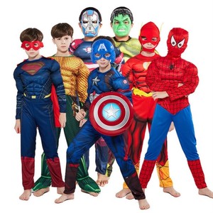 万圣节服装儿童复仇者联盟美国队长钢铁侠超人绿巨人擎天柱肌肉服