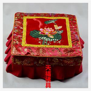套子拜垫莲花方形拜黄蒲团套罩跪拜佛堂佛教用品布拆洗绣花家用椅