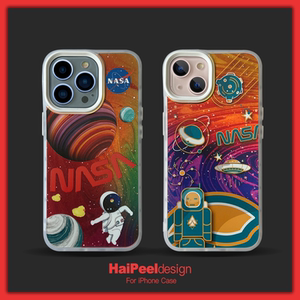 潮牌nasa太空宇航员苹果13pro手机壳炫彩镭射蓝光适用iphone12个性大