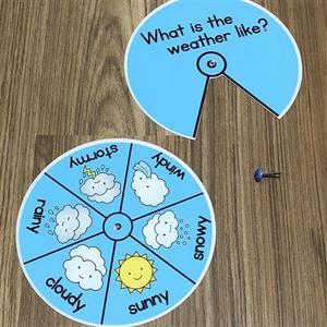 日历天气月份季节星期英语单词学习教具转盘卡英文桌游戏diy玩具