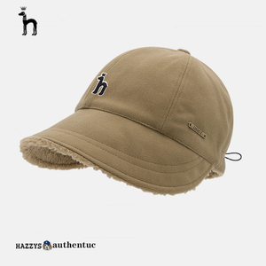 hazzys哈吉斯毛呢加绒赵思露同款鸭舌帽子女冬保暖防寒护耳渔夫帽