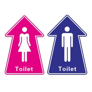 厕所指引导向箭头标志标识地面贴纸洗手间指示牌洗手间防水防滑地贴