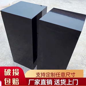 大理石底座人造纯黑白落地摆台客厅玄关酒店会所样板间展示台基座