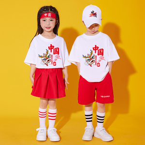 六一节运动会啦啦操表演服中国风嘻哈街舞服幼儿园园服小学生班服