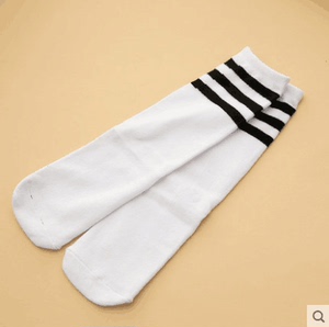 儿童中筒袜子黑白条纹袜红三道杠校服袜小学生幼儿园足球袜直筒袜