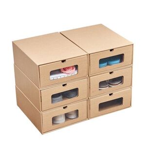 鞋盒纸抽屉时尚新纸盒纸质打包装箱子抽屉式简单新纸板盒纸板透明