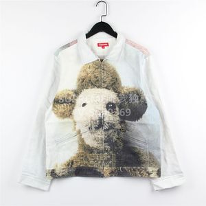supreme 18fw mike kelley 艺术家联名羊驼牛仔 布偶粉兔夹克外套