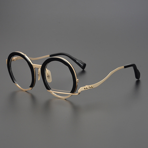 新品复古眼镜框架外贸不规则男女圆形复古大框素颜个性近视防蓝光