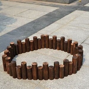 圆柱围墙花盆木柱木材圆木棒木围栏护墙j碳化防腐木桩庭院圆形圆